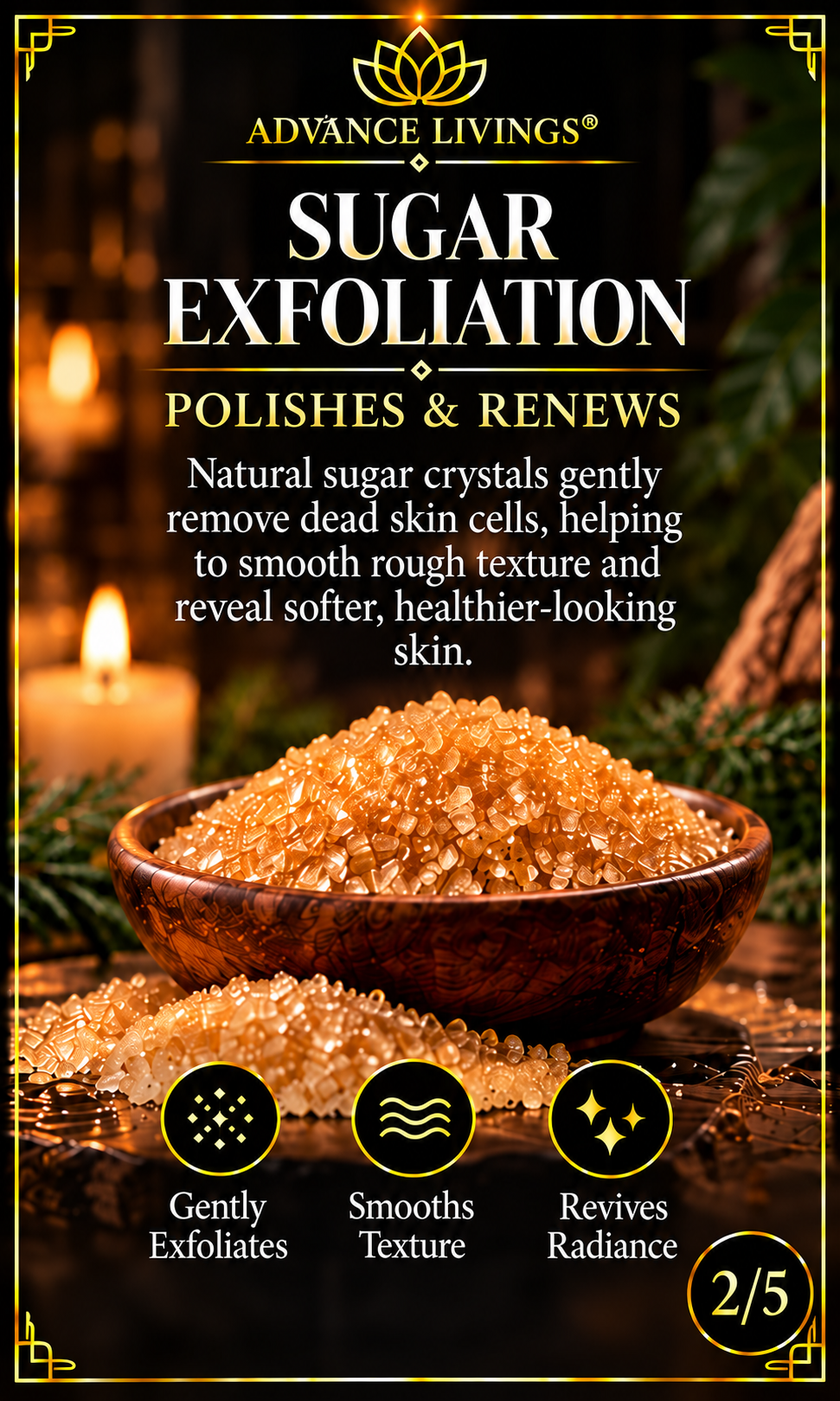 Sugar exfoliation benefits in Amber Arivelle Body Scrub