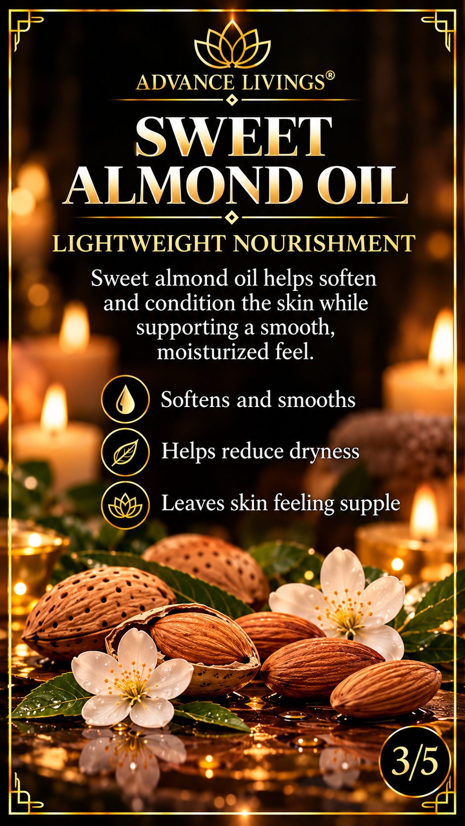 Sweet almond oil benefits in Amber Arivelle Body Scrub