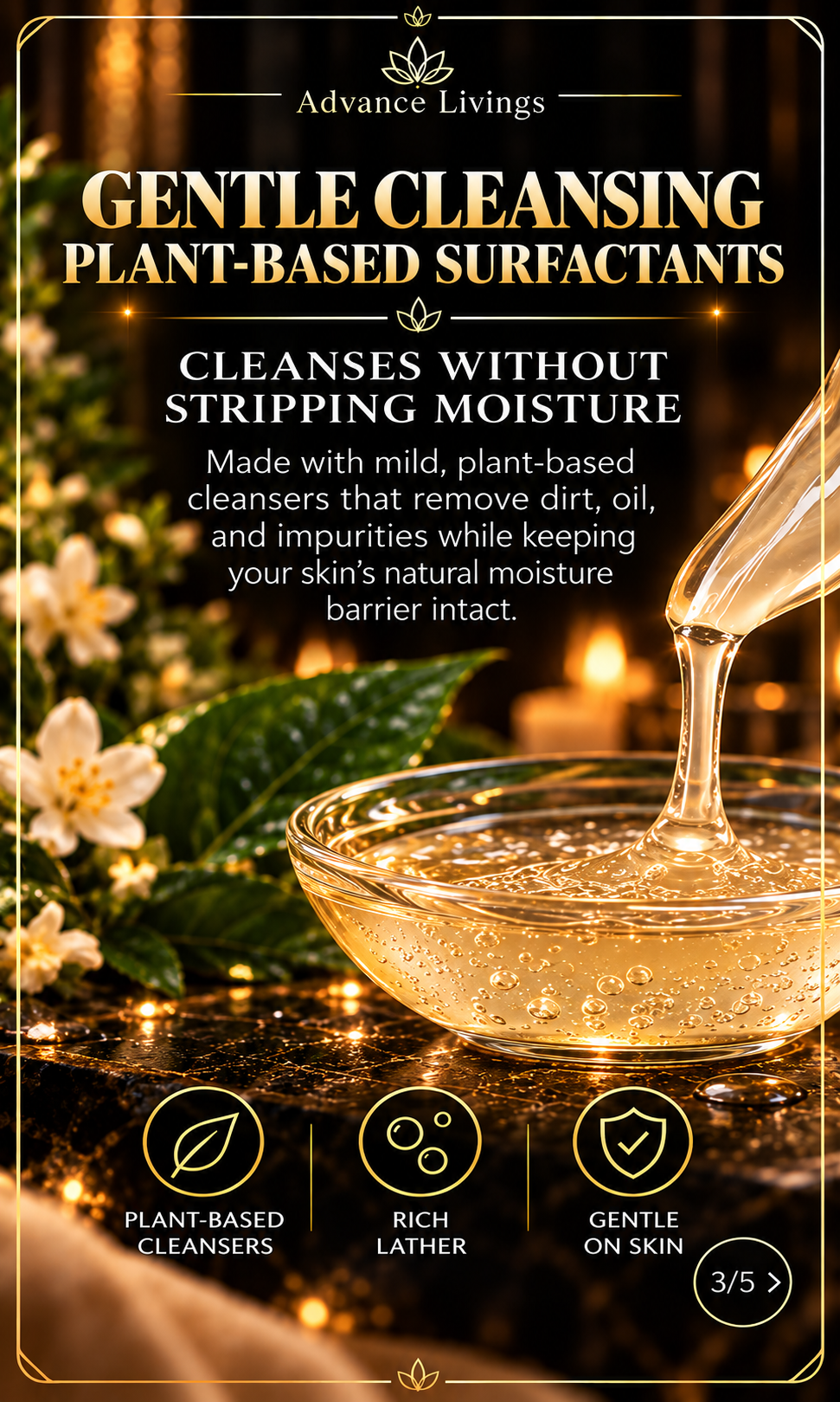 Gentle cleansing blend benefits in Cashmere Glow Body Wash