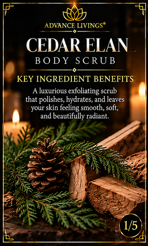 Cedar Elan Body Scrub key ingredient benefits