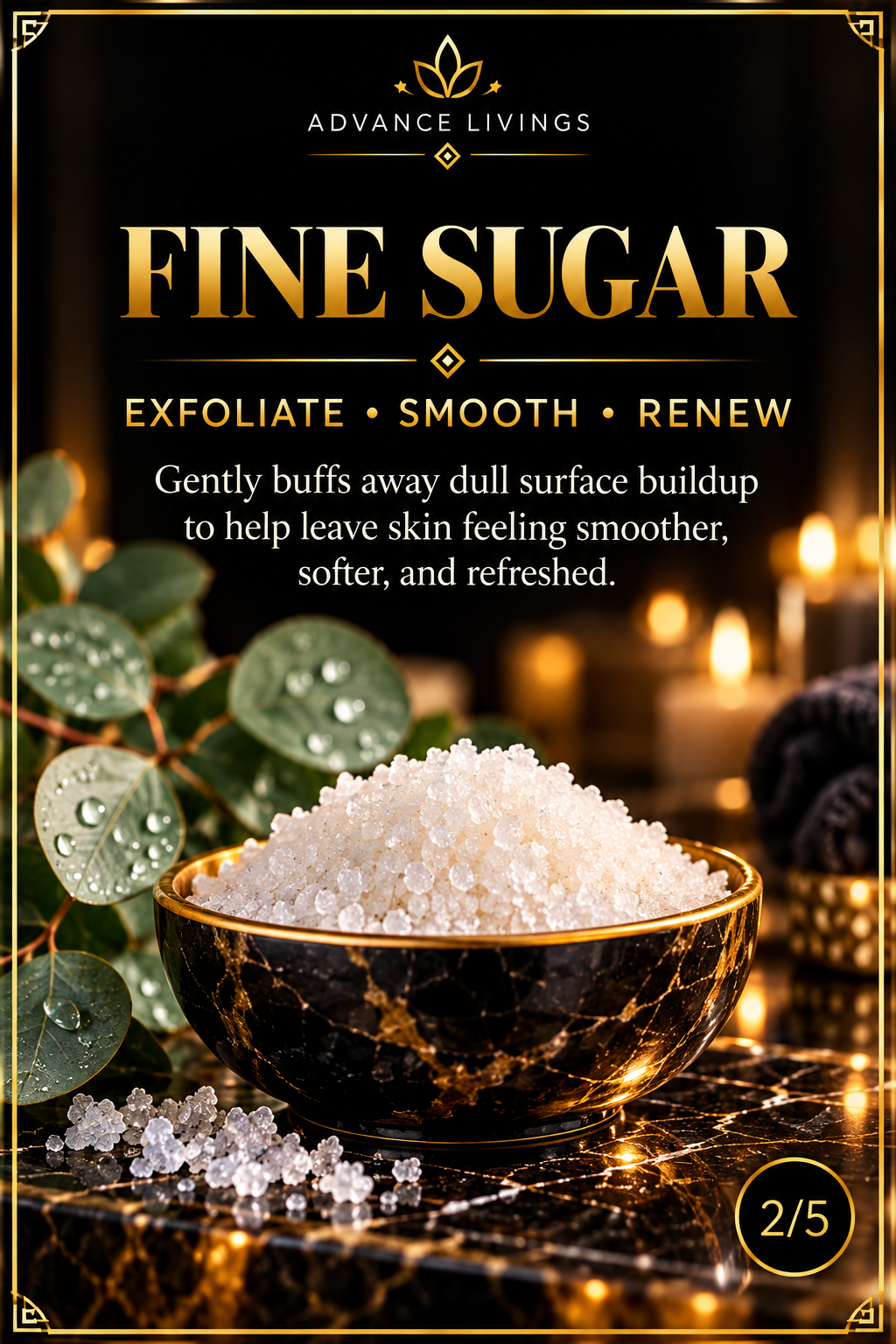 Fine sugar benefits in Eucalyptus Mint Body Scrub