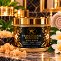 Advance Livings Frankincense Radiance Body Scrub 7 oz with gold lid