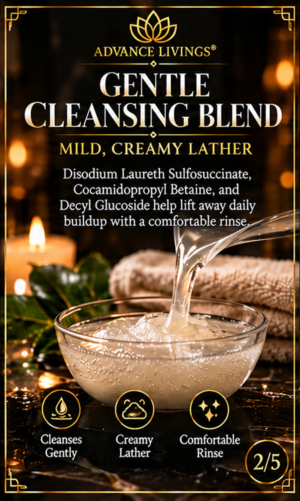 Gentle cleansing blend benefits in Frankincense Radiance Body Wash