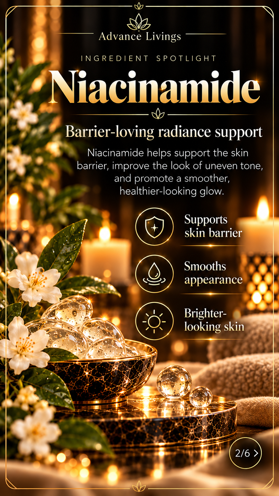 Niacinamide benefits in Frankincense Radiance Lotion