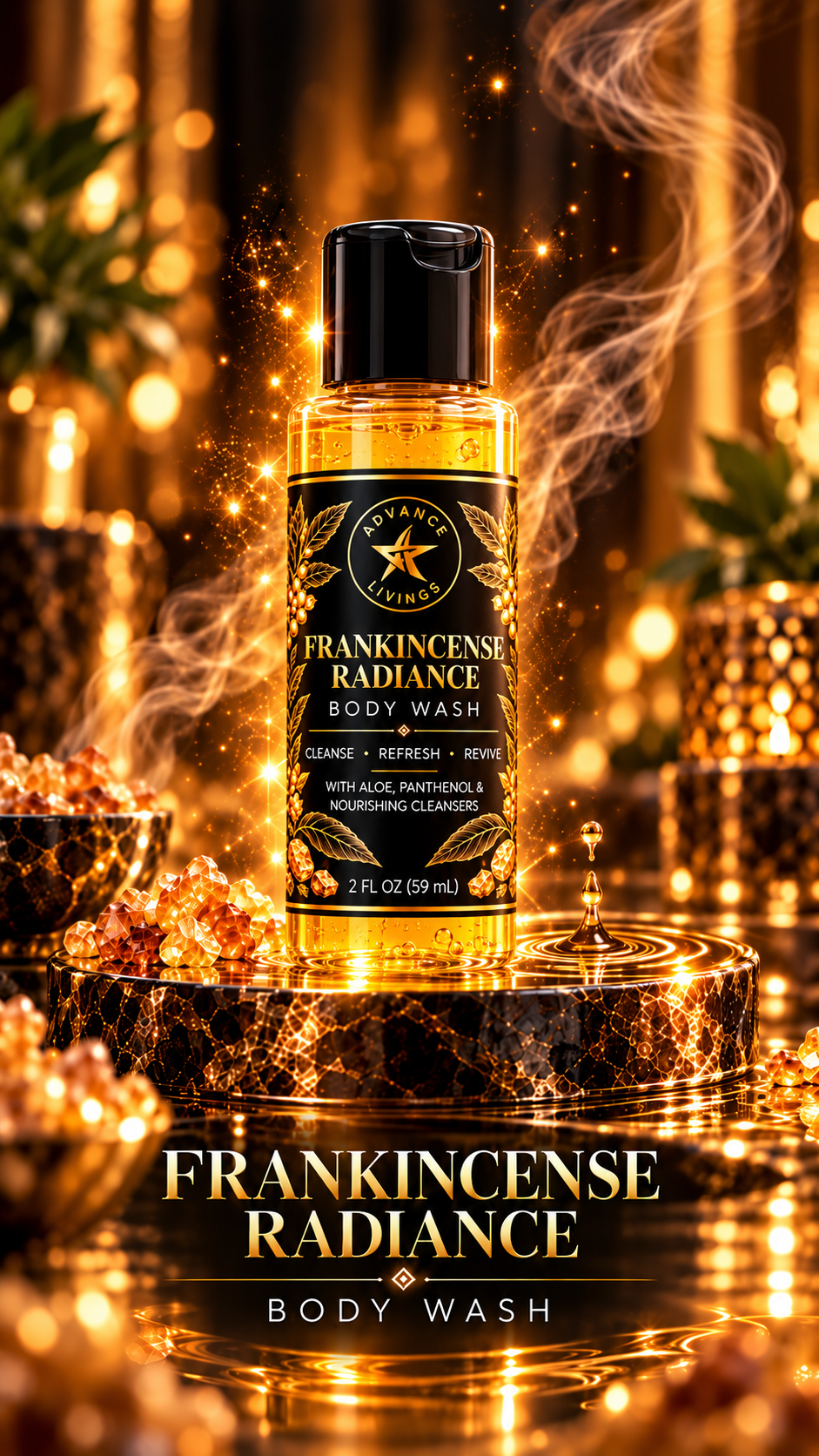 Advance Livings Frankincense Radiance Body Wash 2 oz travel size