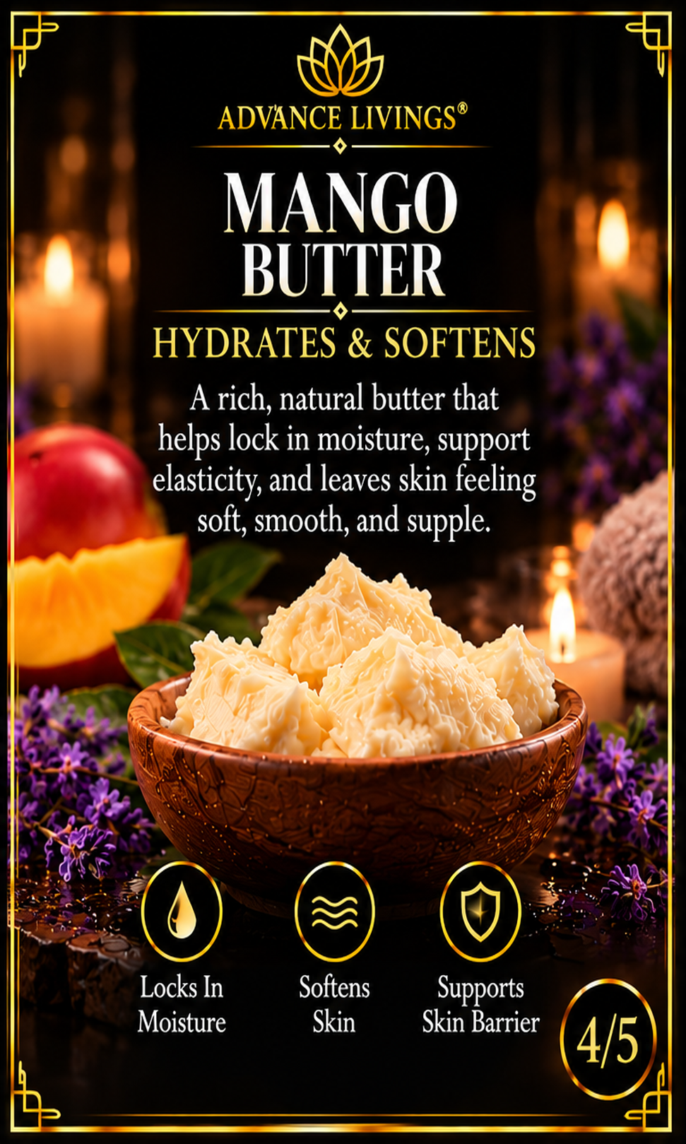 Mango butter benefits in Lavender Solivane Body Scrub