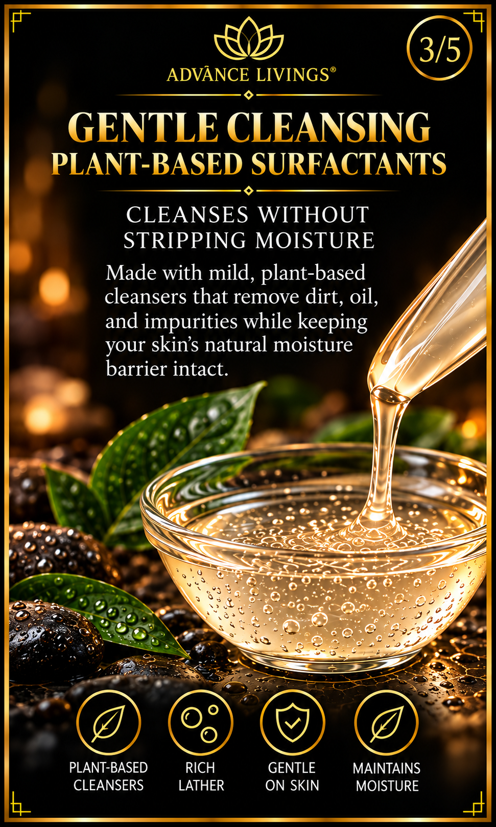 Gentle cleansing blend benefits in Teakwood Noir Body Wash