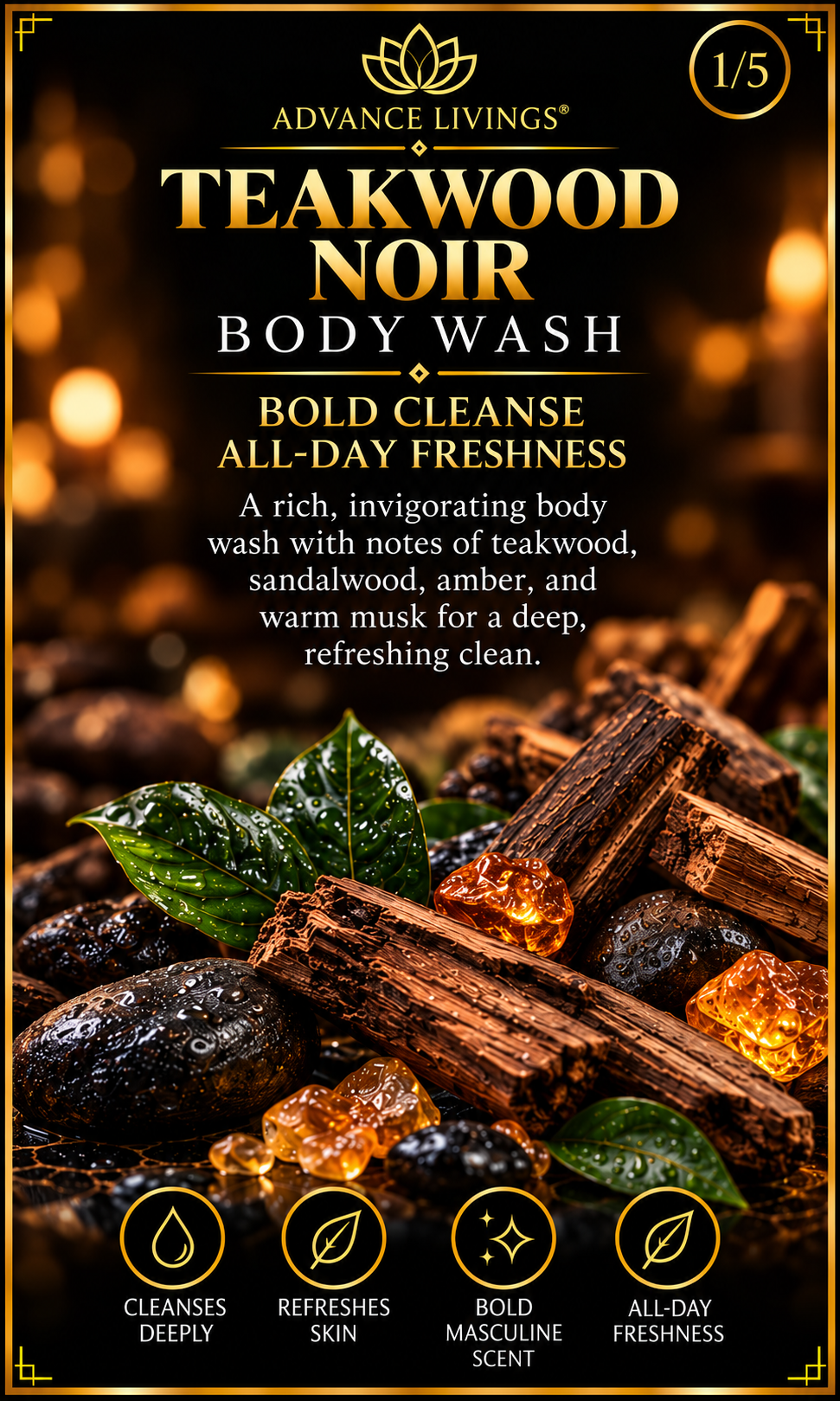 Teakwood Noir Body Wash key ingredient benefits