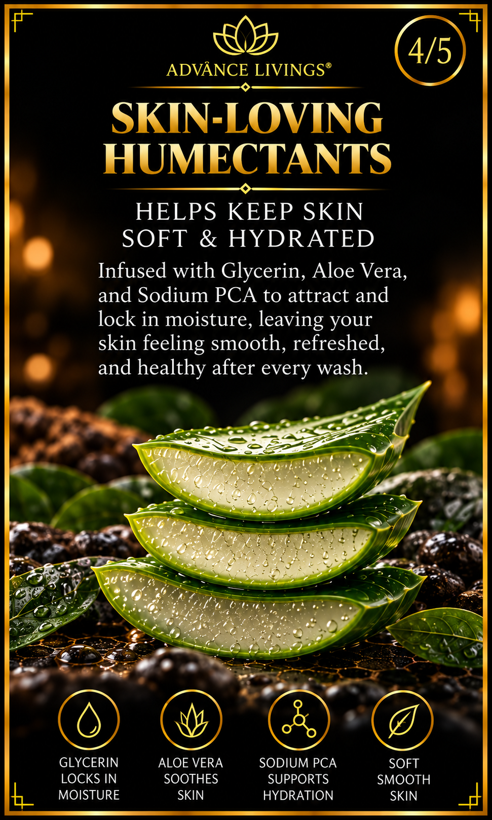 Skin-loving humectants benefits in Teakwood Noir Body Wash