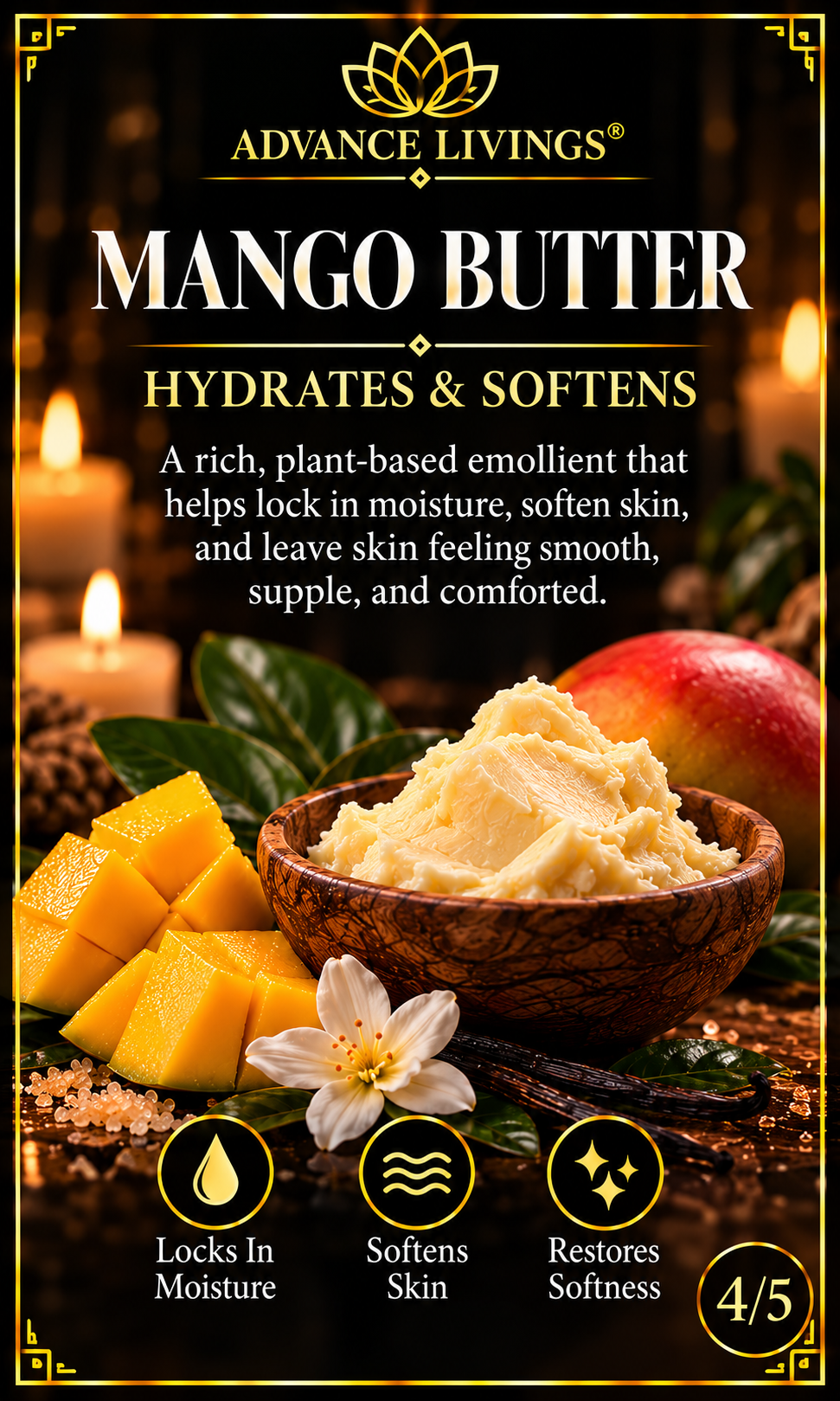 Mango butter benefits in Vanilla Bellune Body Scrub