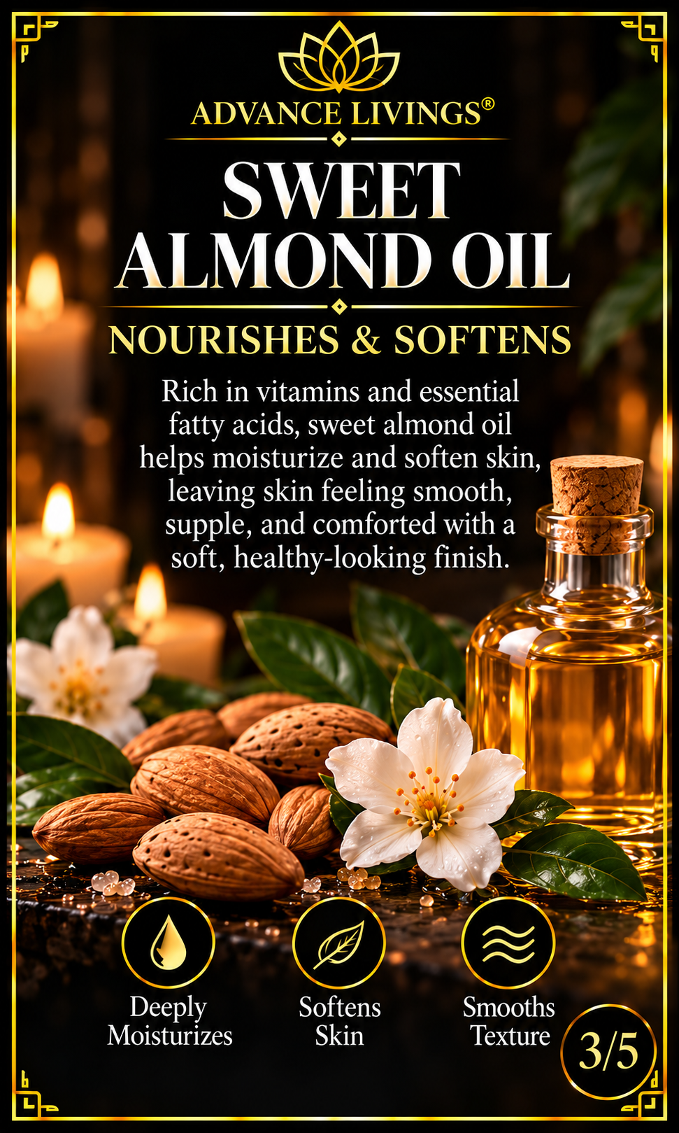 Sweet almond oil benefits in Vanilla Bellune Body Scrub